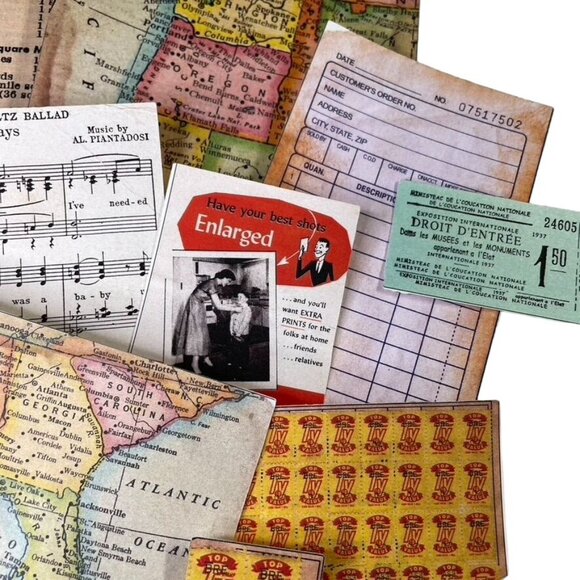 Junk Journal Vintage Ephemera Scrapbooking Craft Embellishments Paper 26 Pcs mq - Picture 4 of 7